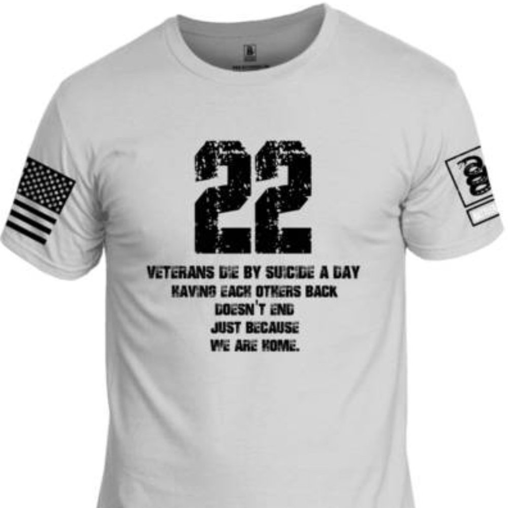 22 Veterans Die By Suicide A Day Crew Neck T-Shirt